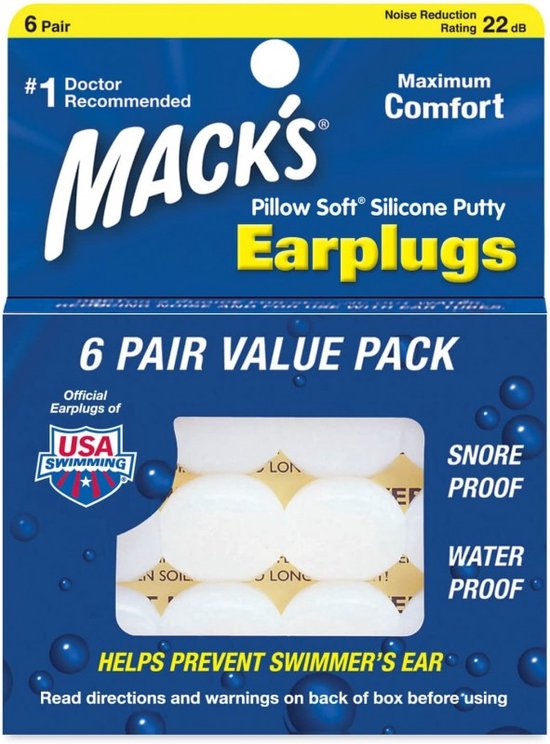 Macks - Pillow Soft Silicone  - Oordoppen -   6 paar - Mack's