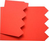 Dubbele Kaarten Set - Met vierkantjes Relief - 40 Stuks - Rood - Met enveloppen Maak wenskaarten voor elke gelegenheid