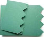 Dubbele Kaarten Set - Met vierkantjes Relief - 40 Stuks - Groen - Met enveloppen Maak wenskaarten voor elke gelegenheid