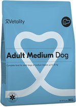 Vetality Adult Medium Hondenvoer Droog - Voordeelverpakking 3 x 3 kg - Voor Volwassen Honden van Middelgrote Rassen tot 25 kg - Licht Verteerbaar - Bevat Zalmolie voor Gezonde Vacht