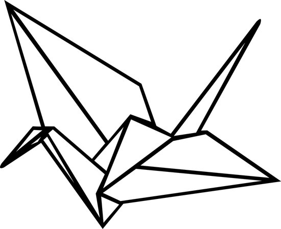 Geometrische Origami vogel -- Muurdecoratie Living Keuken Figuur Woonkamer Hout Zwart Wand Kader Muur Interieur Bureau Art Abstract Animal Dier Origami Plooivogel Bird Japan Vouwkunst Cadeau Geschenk Decoratie Wand Houten Wanddecoratie