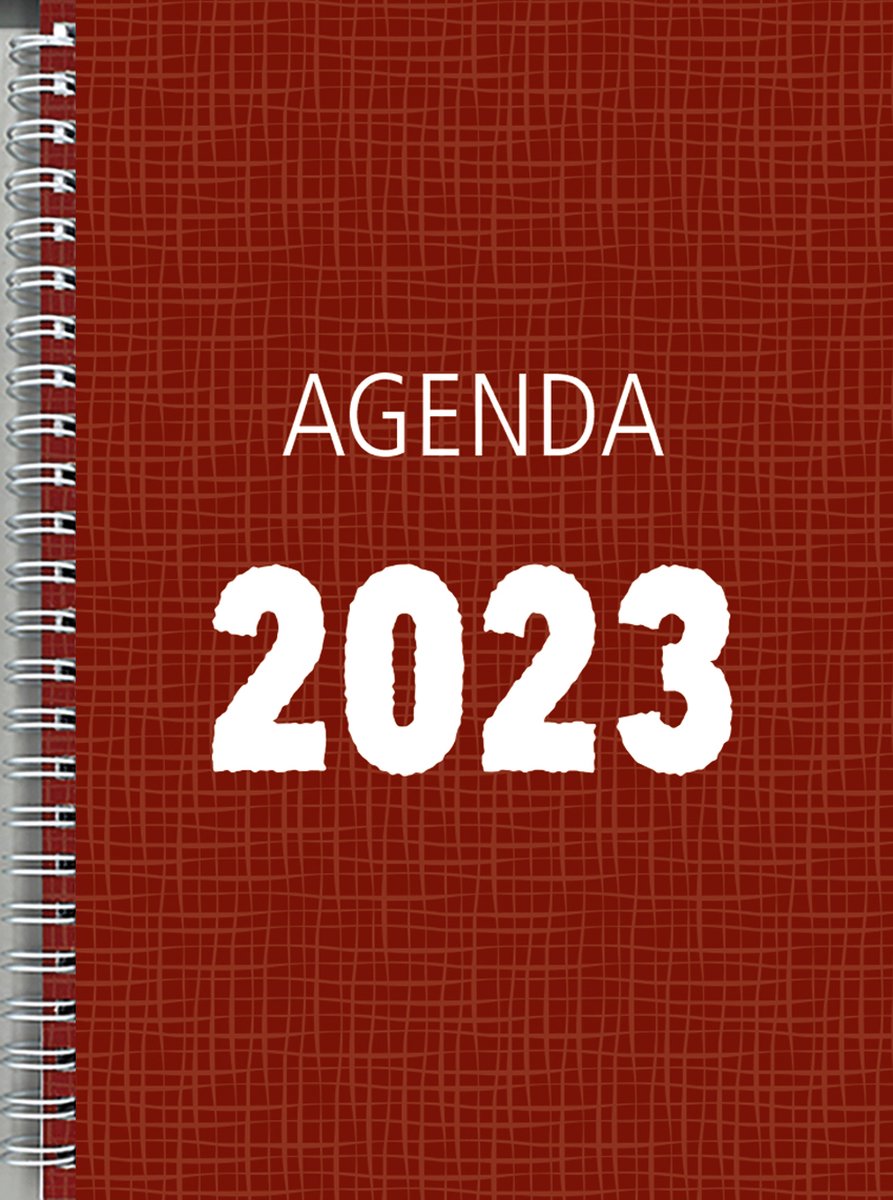 MGPcards - Bureau-agenda 2023 - A5 - Ringband - Spiraal - 7d/1p - Notes - Bordeaux