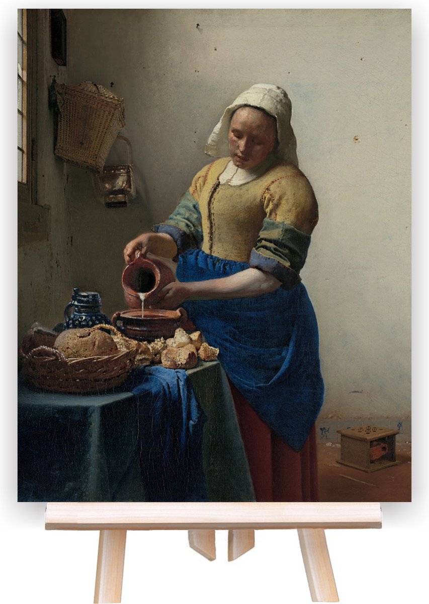 Schilderen Op Nummer Volwassenen - Do It Yourself Paintings - Vermeer - Het Melkmeisje - Kunst - Art - 40x50 cm - Canvas