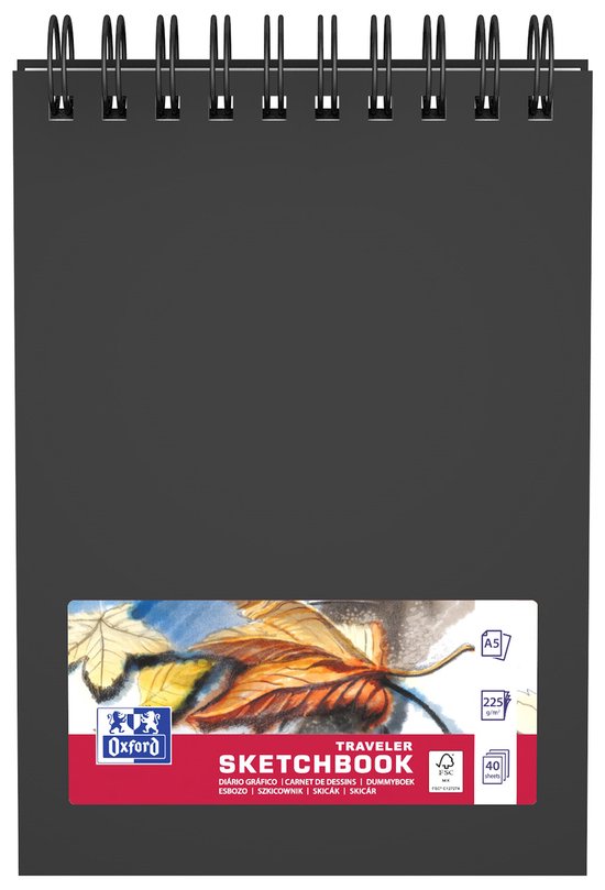 Oxford Carnet De Dessins, A5, 40 feuilles, 225g