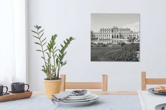 Tableau sur toile Belvédère Vienne - noir et blanc - 50x50 cm - Décoration murale