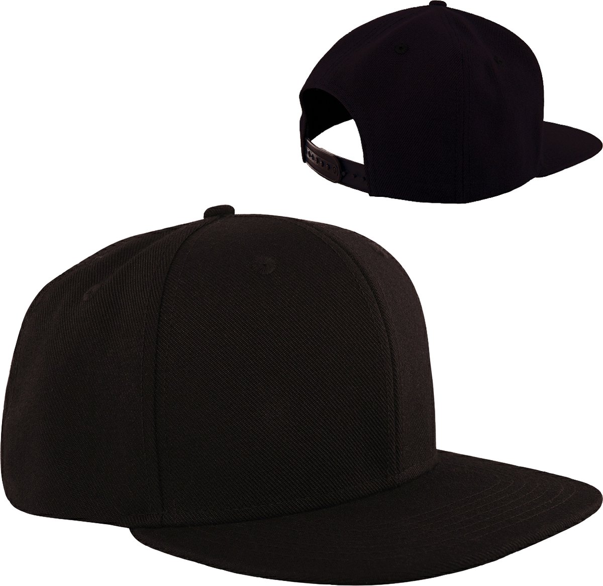 High profile snapback cap - Zwart