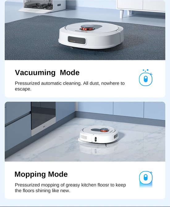 ROIDMI EVA - Robotstofzuiger - Dweilrobot - Wit