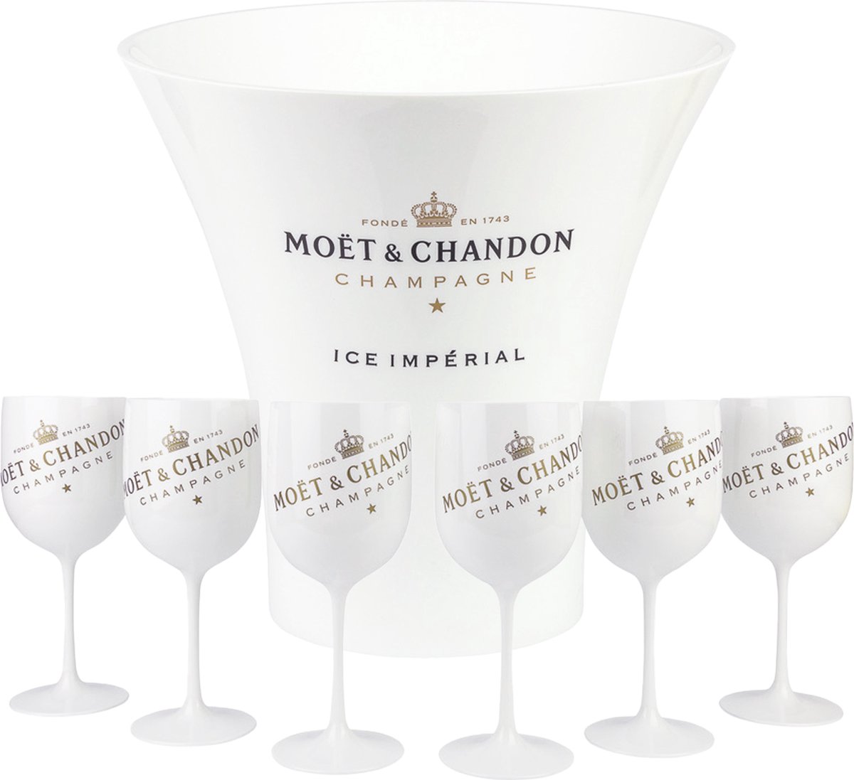 Moët & Chandon XL ice imperial Ice Bucket inclusief 6 glazen - Moët & Chandon