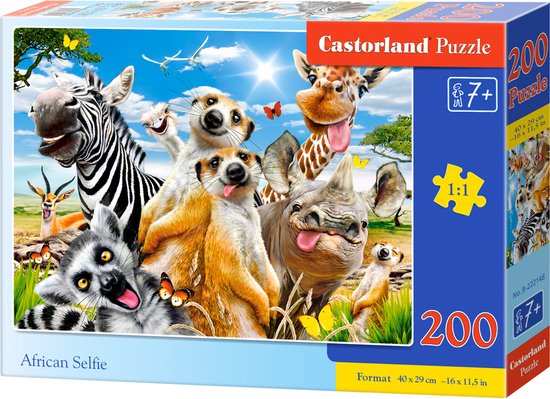 Castorland African Selfie – Puzzel – 200 stukjes – Dieren – Premium kwaliteit