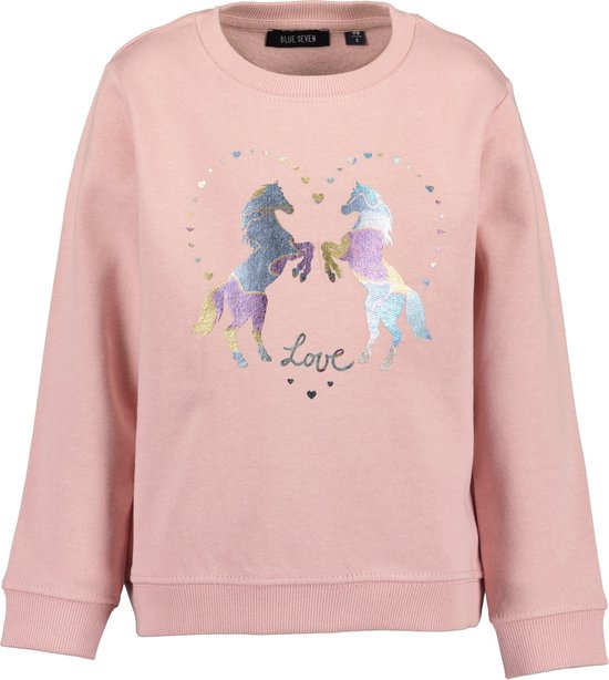 Blue Seven Sweater BlueSeven Paardjes roze Kids & Kind Meisjes Roze - Maat: 98