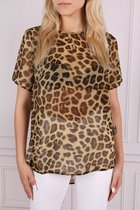 John Zack - Lichte, luchtige blouse met luipaardpatroon / M-L