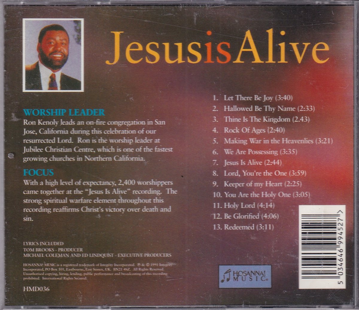 Jesus Is Alive, Ron Kenoly CD (album) Musique