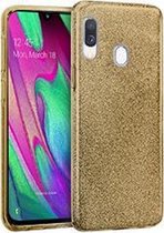 HB Hoesje Geschikt voor Samsung Galaxy A40 - Glitter Back Cover - Goud