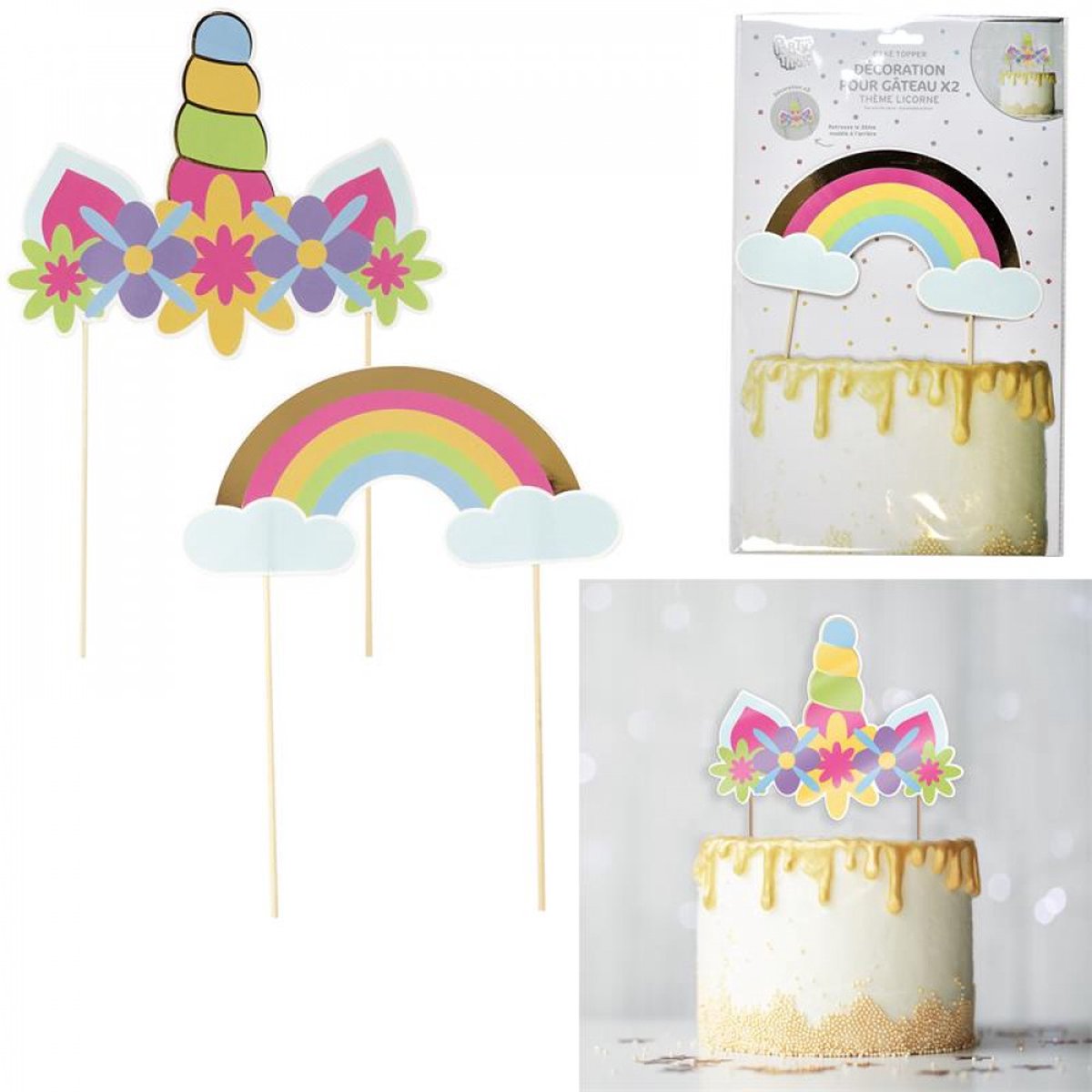 Joya Party® Ensemble de décorations de gâteau et Set de gâteau arc