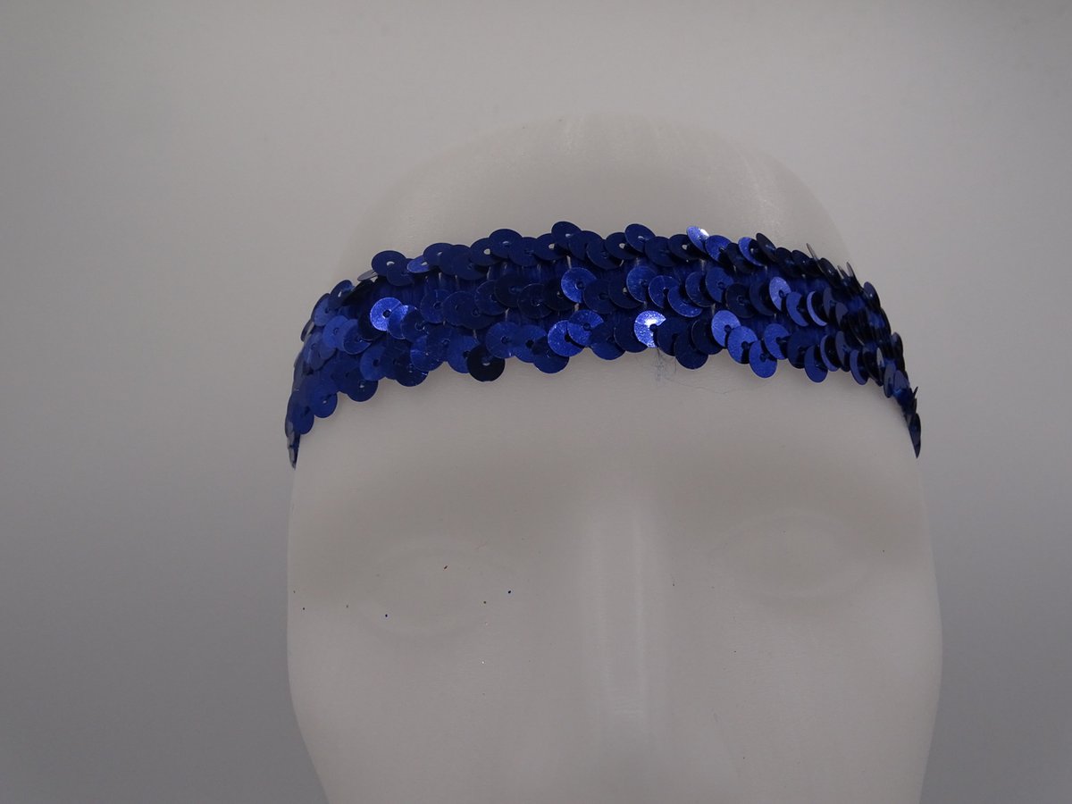 Hoofdbandje paillet donker blauw
