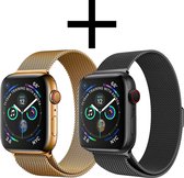 Convient Pour Apple Watch 7 Bracelet Fermoir Magnétique - Bracelet De Montre Pour Apple Watch 7 41 mm Milanais - Zwart Et Or