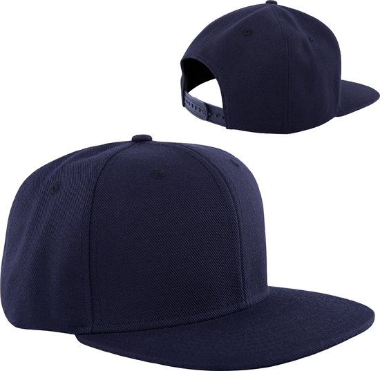 High profile snapback cap - Donkerblauw