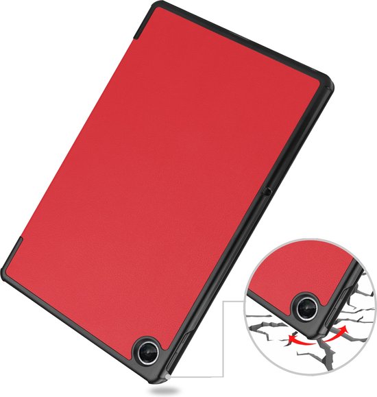Étui pour tablette et protecteur d'écran pour Lenovo Tab M10 Plus (3ème génération) étui pour tablette et protecteur d'écran - Housse 2 en 1 - 10,6 pouces - Tri-Fold Book Case - Rouge