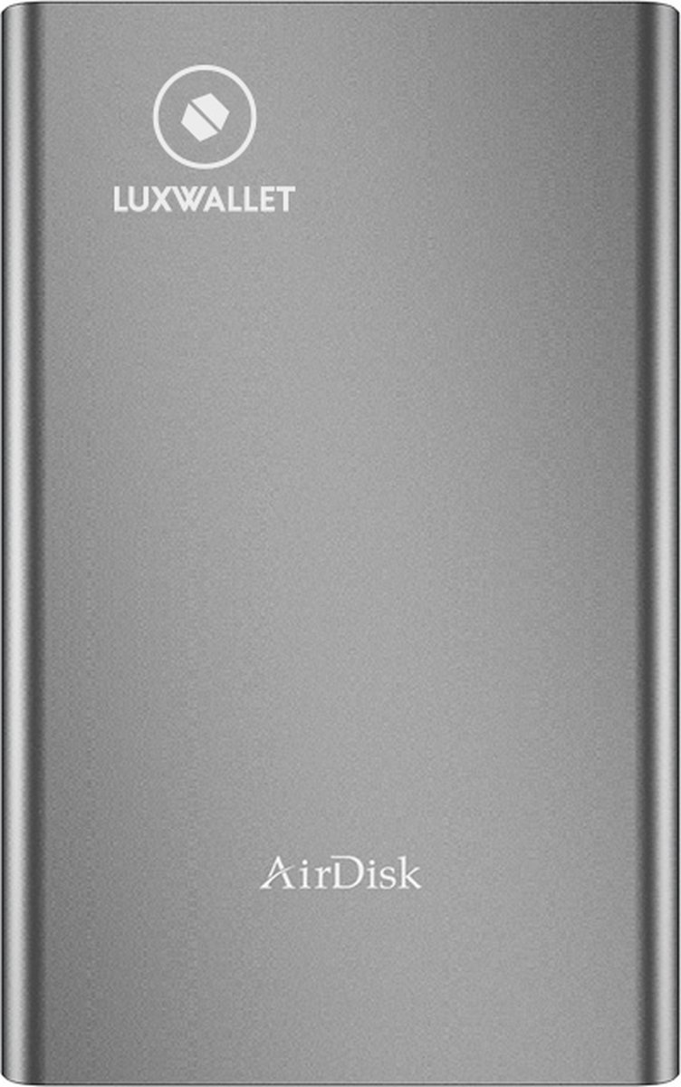 LUXWALLET AirDisk T2 Linux - Behuizing Voor Netwerk Harde Schijf – HDD 2.5 SATA III - Netwerk - 10 Gebruikers – Mobiele App – Plug & Play – Lichtgewicht & Draagbar - Zilver