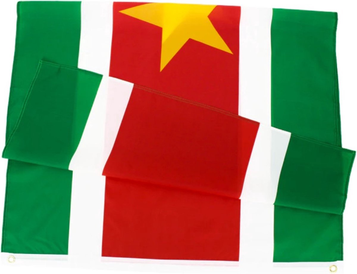 Surinaamse Vlag 150x90CM - Suriname - SR - Groen Wit Rood Gele Ster