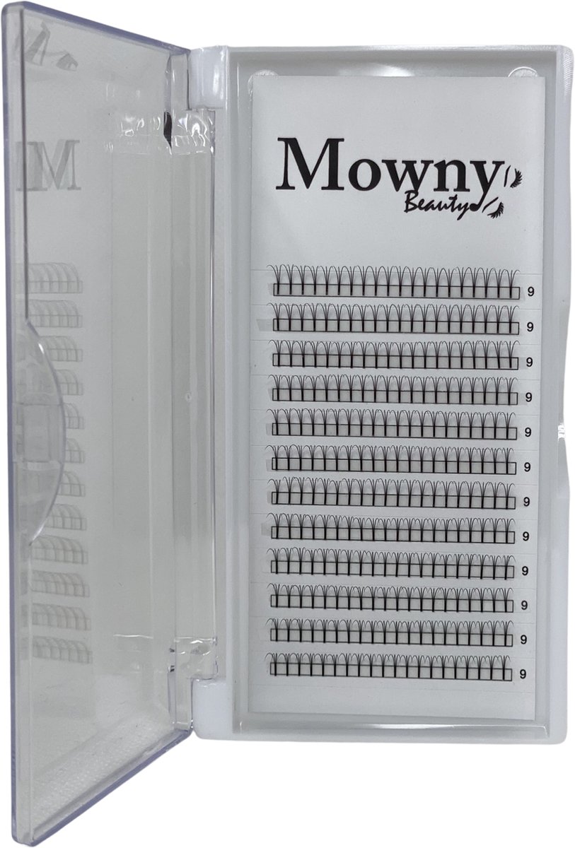 Mowny Beauty - Wimperextensions - 3D Premade Fans - 9mm 0,10mm C-krul - Natuurlijke Wimperextensions - Russisch Volume