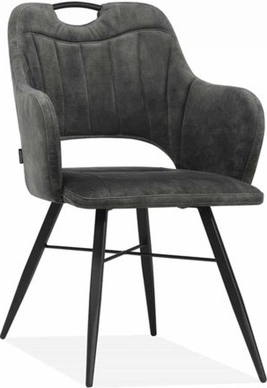 MX Sofa Chaise de salle à manger Jewel Goldy Anthracite avec accoudoir