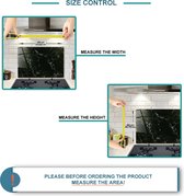 Zwart Bord Keuken Regels Tempered Glazen Spatbescherming Voor Achter de Kookplaat 40cm x 60cm