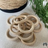 Blanke Houten Ring | Macramé | Plantenhanger | 8 cm | Set van 5 stuks | Hobby | DIY | Wandkleed | Interieur | Woondecoratie | Doe het zelf | Ringen | Kralen | TheOldOmen |