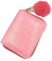 Roze Glitter Portemonnee - Meisjes - Met pompom