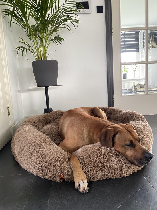 Happysnoots Donut Hondenmand 100cm - Grijs Hondenbed - Dog Bed - Wasbaar Hondenkussen