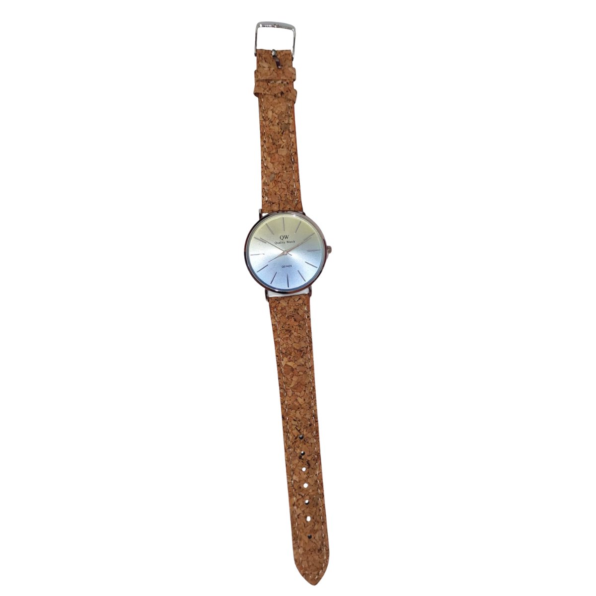 Elegant horloge met kurken banden - Voor Heren - Bruin - 44mm