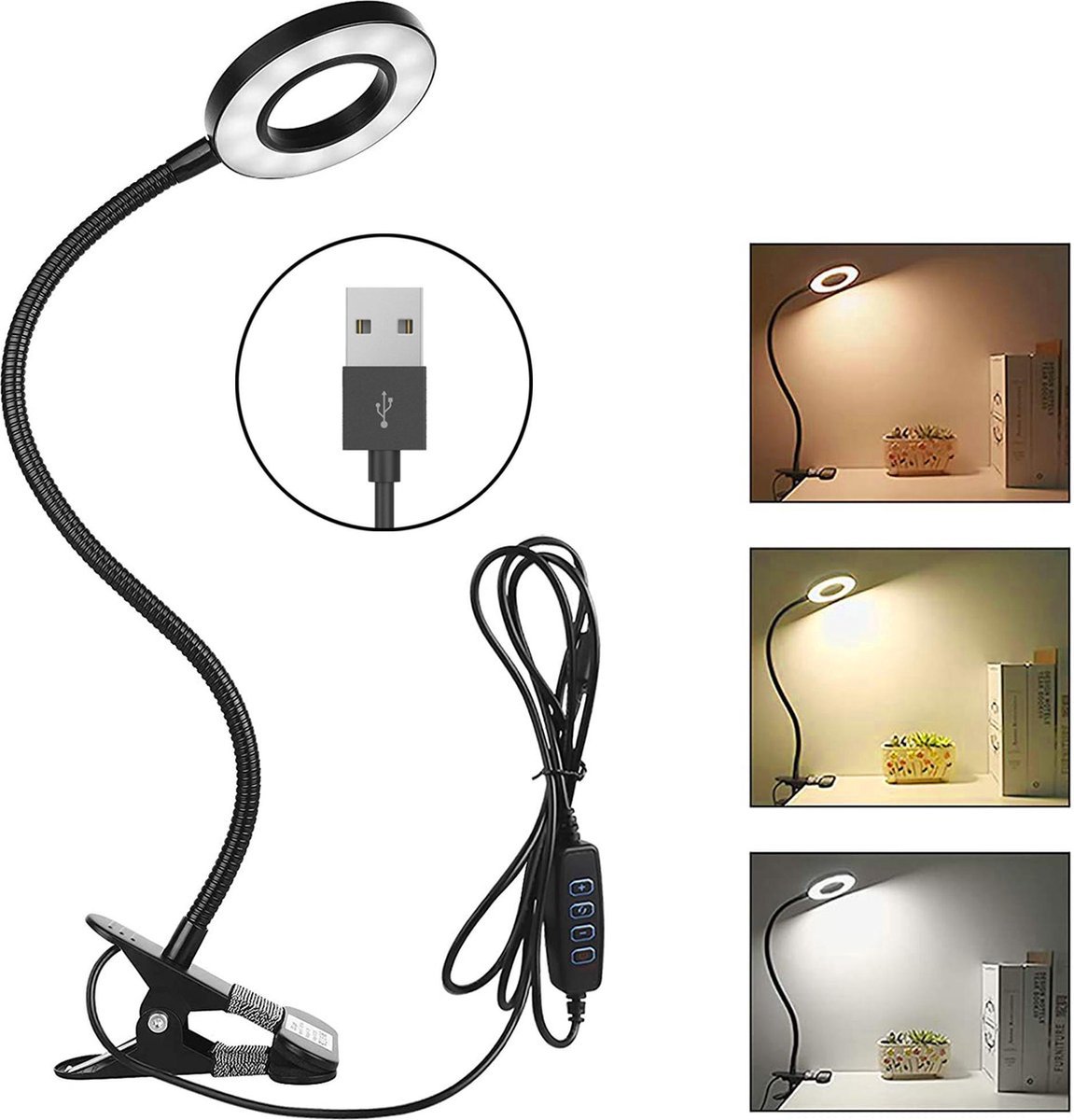 Chargeur de smartphone sans fil pour lampe de bureau A&K, Lampe de chevet, Lampe de