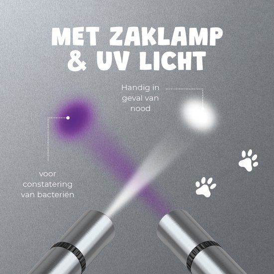 Laserpen - USB Oplaadbaar - Kattenspeeltjes - 7 Verschillende Standen - JC Pets Laserlampje - RVS Zilver - Laser Pointer - JC Pets