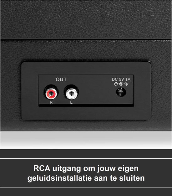 Platenspeler Bluetooth - Retro - Koffer - Met ingebouwde speaker - Zwart van Zedar