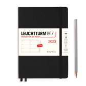 Leuchtturm1917 - agenda - 2023 - weekplanner - 12 maanden - a5 - 14,5 x 21 cm - hardcover - zwart