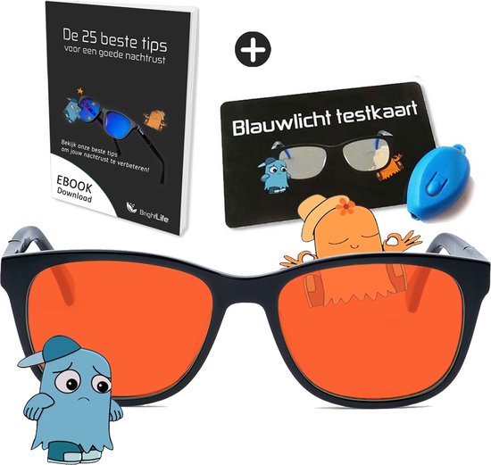BrightLife Relax® Blauw licht bril - Computerbril - Blauw licht filter bril - Beeldschermbril - Blue light glasses - Compleet pakket - Beste keus voor 's avonds