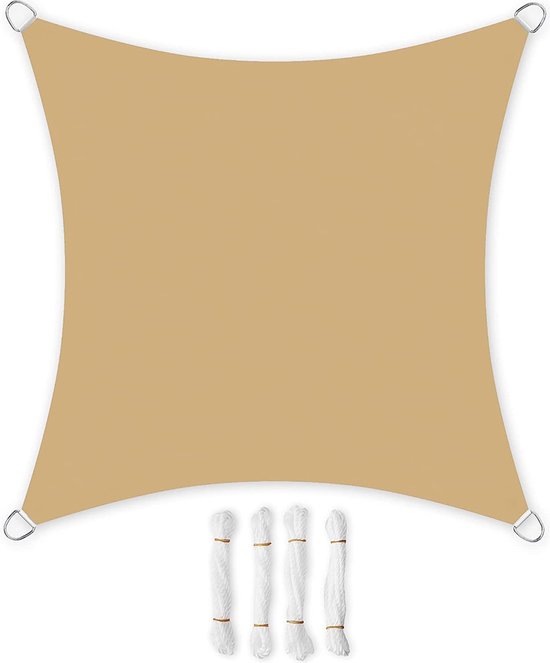 SONGMICS Zonnezeil 2 X M, Zonwering Van Scheurbestendig HDPE Kunststof Weerbestendige Uv Bescherming Luchtdoorlatend Tuin Balkon Terras Camping Rechthoekig M Touwen Lichtgrijs Gss22qy 750920019