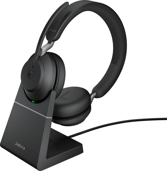 Jabra Evolve2 65 MS Stereo + Stand - Bluetooth Headset - op oor - draadloos - USB - noise isolating - zwart