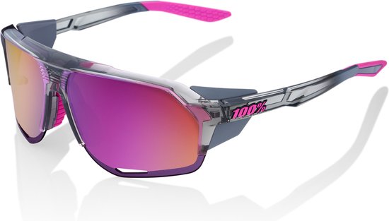 100% NORVIK - TOKYO NIGHTS - Polished Translucent Grey - Purple Multilayer Mirror Lens