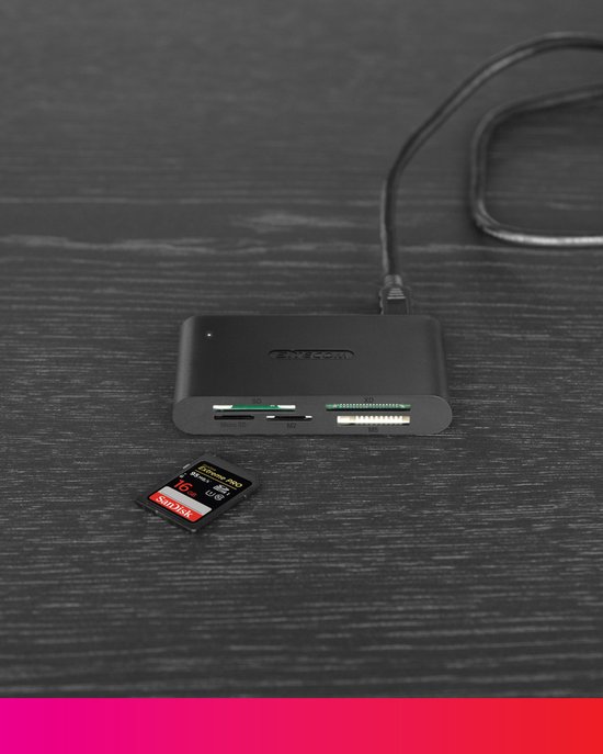 Sitecom - USB 2.0 Memory Card Reader - geheugenkaartlezer - SD - Micro SD - Memory Stick - Sitecom