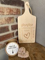 Creaties van Hier - serveerplankje -mama met zeepje - 35 cm - hout - moederdag cadeautje