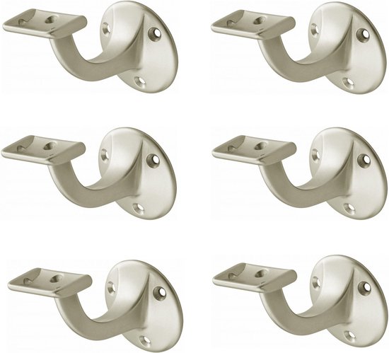 Hermeta Handlaufträger 3502 – Aluminium, Silber Eloxiert, Wandplatte 56 Mm, Gerade Auflage