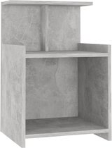 vidaXL - Nachtkastje - 40x35x60 - cm - bewerkt - hout - betongrijs