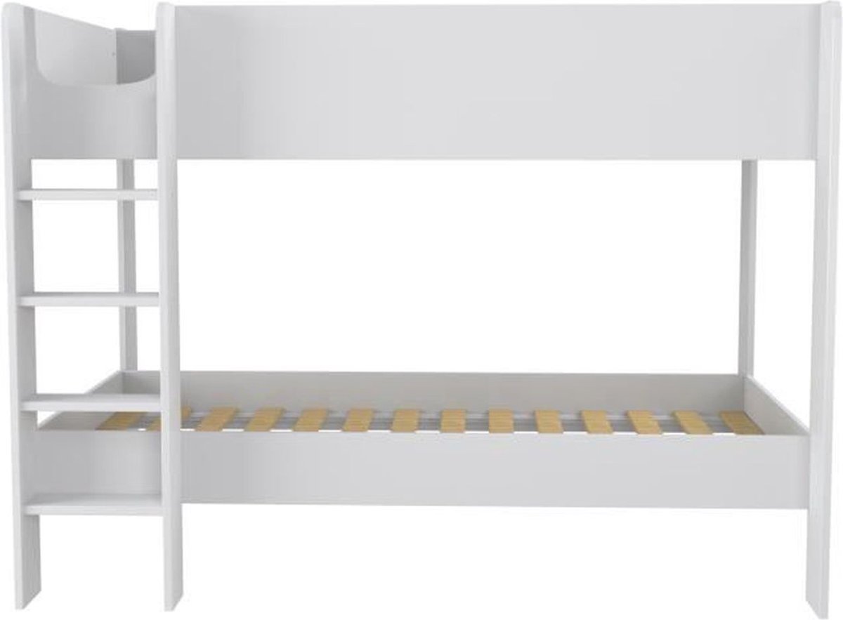 Stapelbed - 90 x 190 cm - Wit Decor - Inclusief boxsprings - HOPE