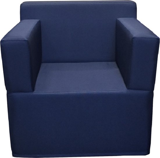 stoel donker blauw kinder fauteuil Tubbli waterproof slijtvast in vele kleuren Modena 60cm