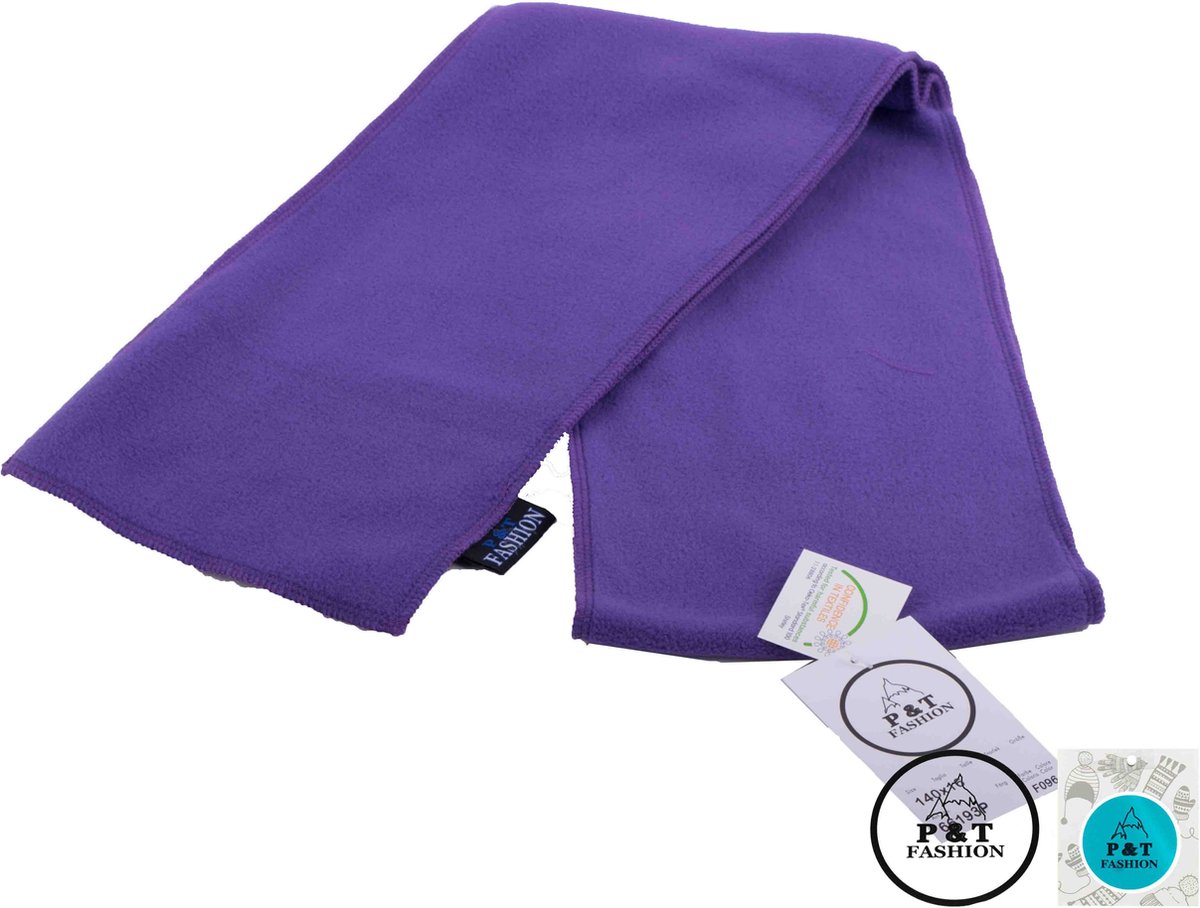 P&T Kinder Sjaal - Micro Fleece - Fel Paars - 140 x 16 cm