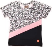 T-shirt panter roze/roze/zwart maat 48
