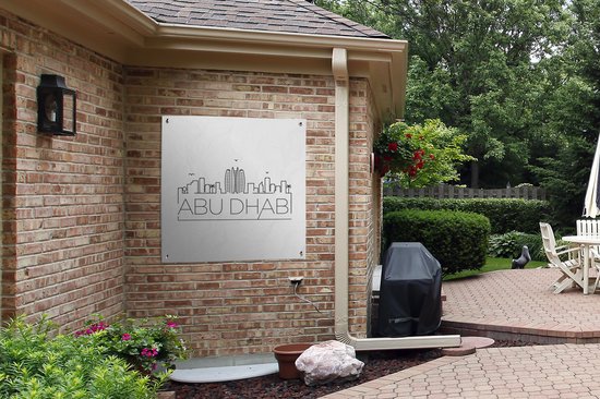 Skyline Abu Dhabi noir sur blanc 100x100 cm