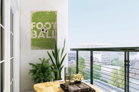 Illustration Vintage d'un terrain de football avec la citation Football 40x60 cm