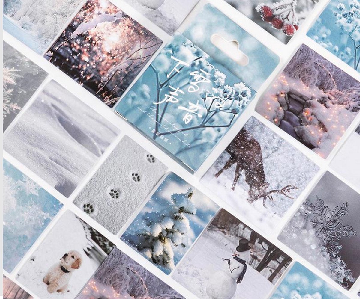 Winter Photography Stickers 46 stickers – Bullet Journal, Planner & Scrapbook Stickers – Sinterklaas & Kerstcadeau – Schoencadeau – Cadeaus onder €5